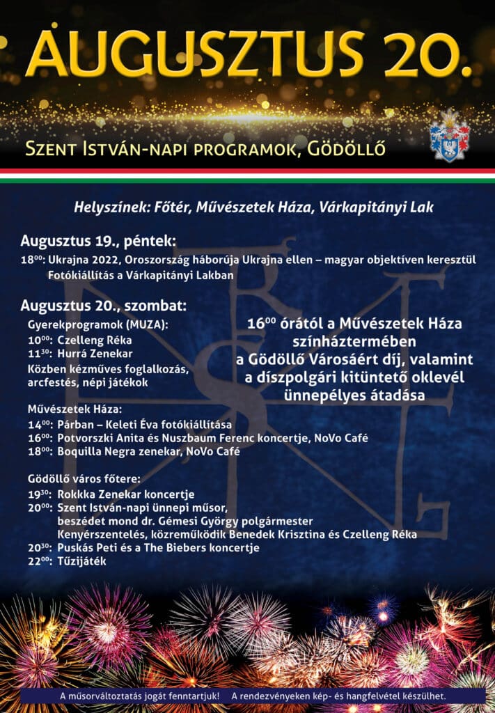 Gödöllő Város Önkormányzata - Augusztus 20. ünnepi programok