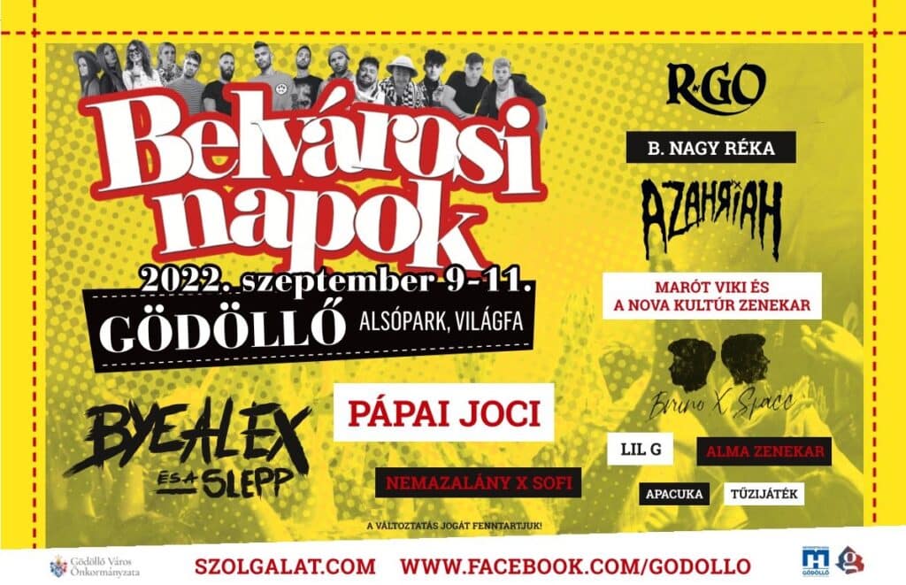 Gödöllő Város Önkormányzata - Belvárosi Napok 2022.szeptember 9-11.