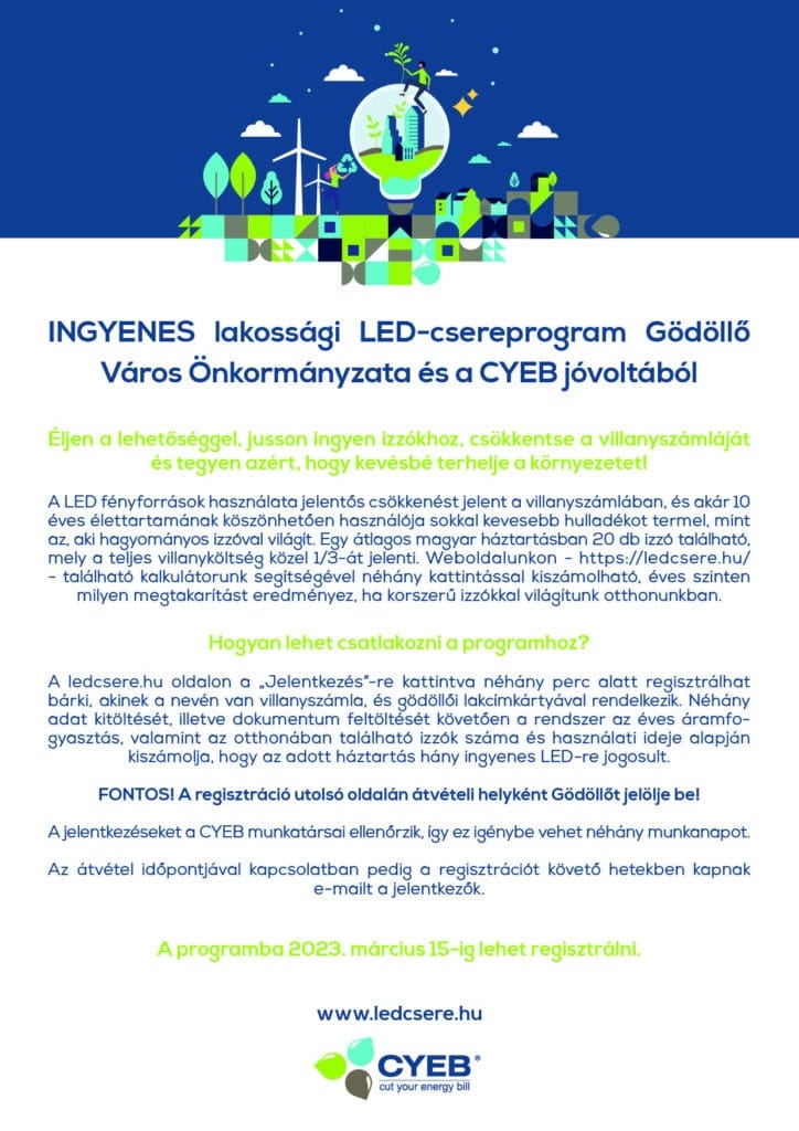 Gödöllő Város Önkormányzata Figyelem! Elindult az ingyenes LED-csereprogram